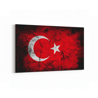 17530Y Türk Bayrağı Görseli Yatay Kanvas Tablo