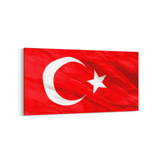 17531YD Türk Bayrağı Görseli Yatay Dar Kanvas Tablo