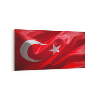 17533YD Türk Bayrağı Görseli Yatay Dar Kanvas Tablo