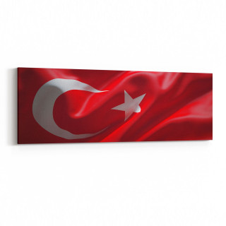 17533YI Türk Bayrağı Görseli Yatay İnce Kanvas Tablo