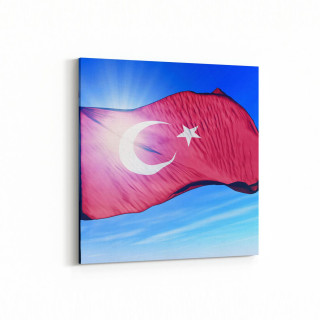 17536K Türk Bayrağı Görseli Kare Kanvas Tablo