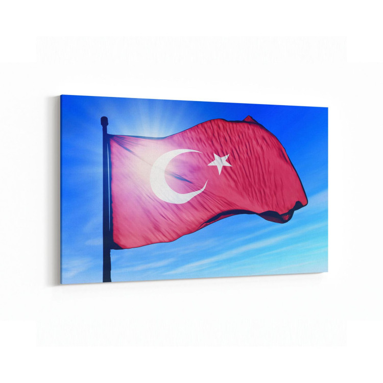 17536Y Türk Bayrağı Görseli Yatay Kanvas Tablo