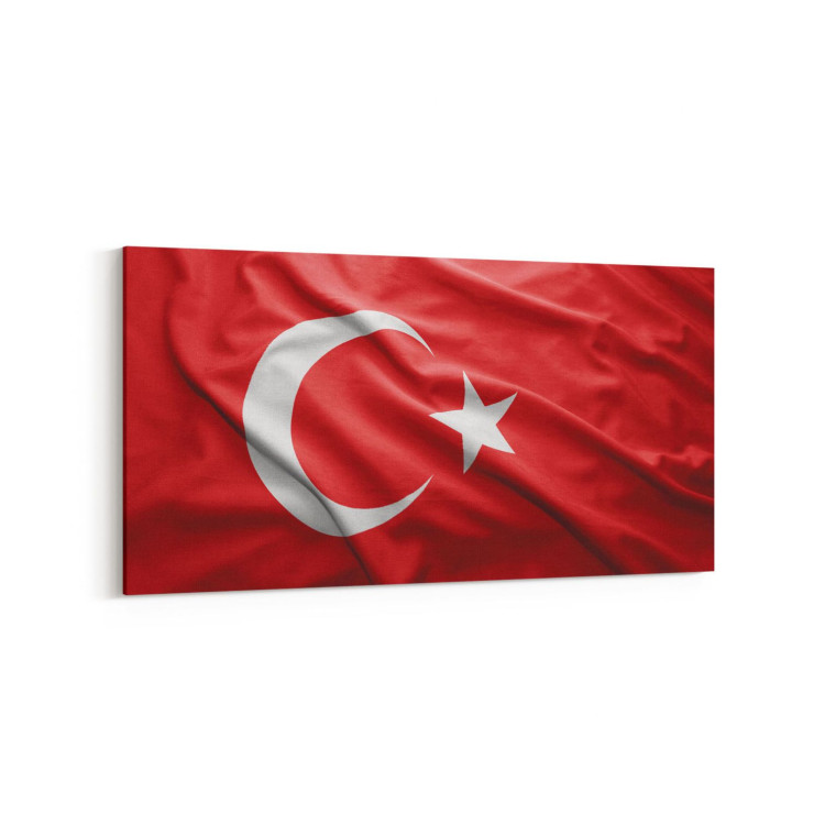 17537YD Türk Bayrağı Görseli Yatay Dar Kanvas Tablo