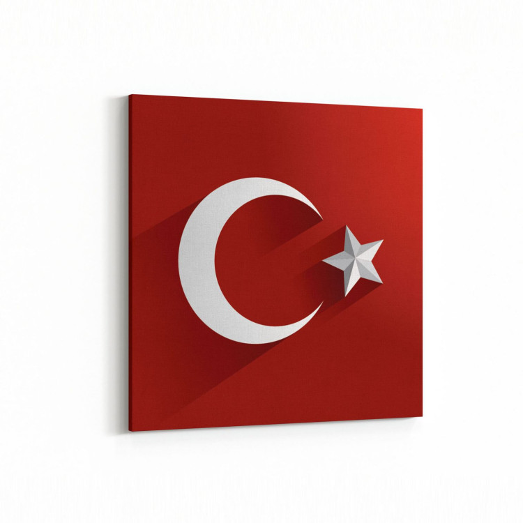 17539K Türk Bayrağı Görseli Kare Kanvas Tablo