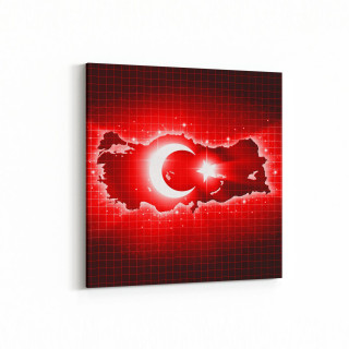 17540K Türk Bayrağı Görseli Kare Kanvas Tablo