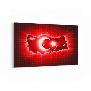 17540Y Türk Bayrağı Görseli Yatay Kanvas Tablo