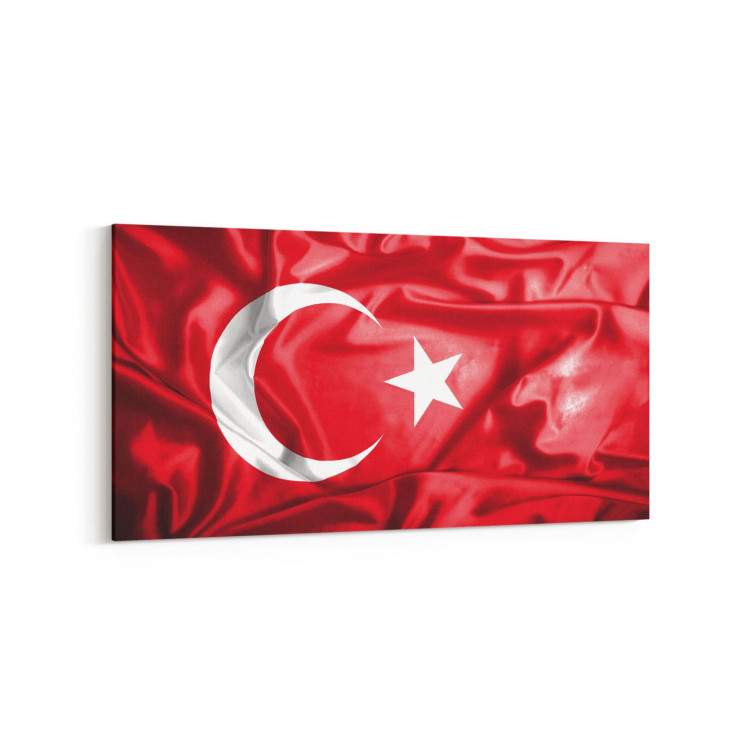 17541YD Türk Bayrağı Görseli Yatay Dar Kanvas Tablo