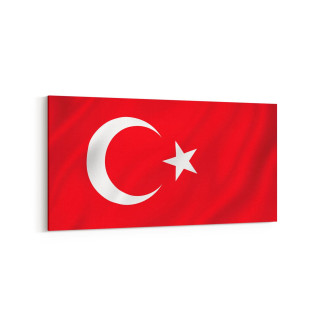17542YD Türk Bayrağı Görseli Yatay Dar Kanvas Tablo