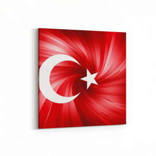 17543K Türk Bayrağı Görseli Kare Kanvas Tablo