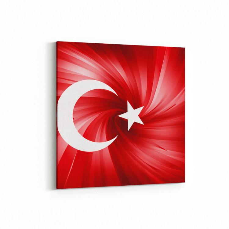 17543K Türk Bayrağı Görseli Kare Kanvas Tablo