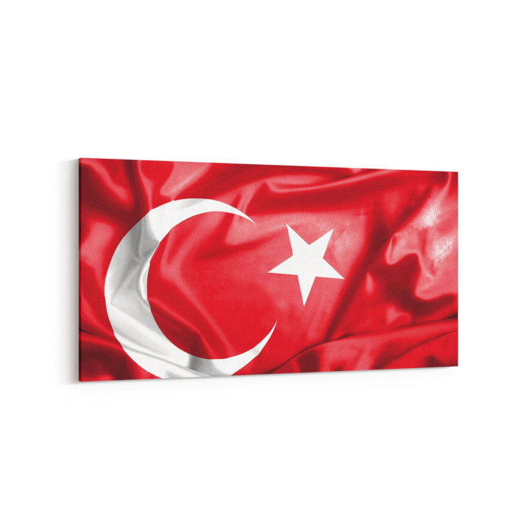17544YD Türk Bayrağı Görseli Yatay Dar Kanvas Tablo