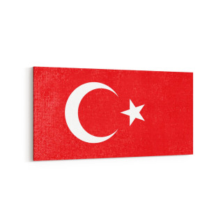 17547YD Türk Bayrağı Görseli Yatay Dar Kanvas Tablo