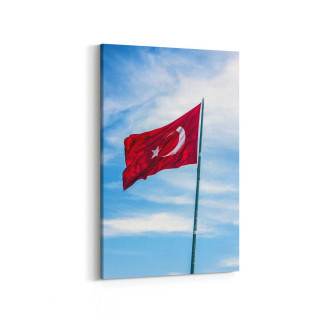 17548D Türk Bayrağı Görseli Dikey Kanvas Tablo