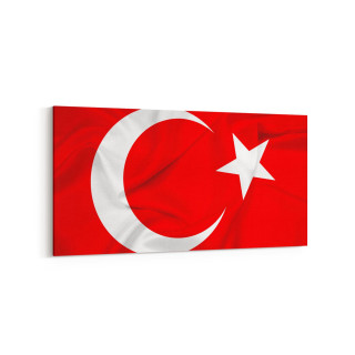 17549YD Türk Bayrağı Görseli Yatay Dar Kanvas Tablo