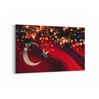 17550Y Türk Bayrağı Görseli Yatay Kanvas Tablo