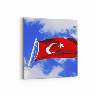 17552K Türk Bayrağı Görseli Kare Kanvas Tablo