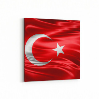 17553K Türk Bayrağı Görseli Kare Kanvas Tablo