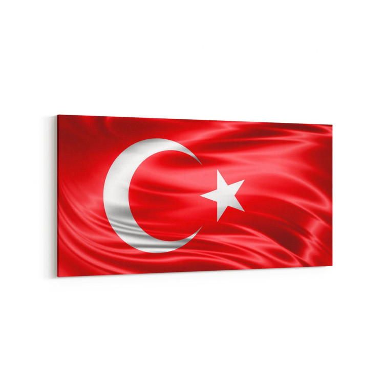 17553YD Türk Bayrağı Görseli Yatay Dar Kanvas Tablo