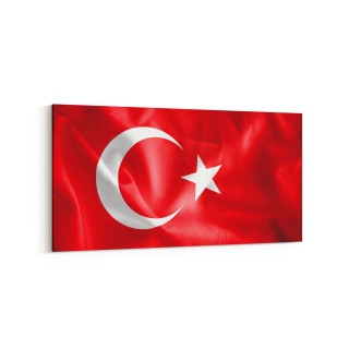 17555YD Türk Bayrağı Görseli Yatay Dar Kanvas Tablo
