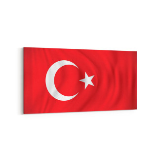 17556YD Türk Bayrağı Görseli Yatay Dar Kanvas Tablo