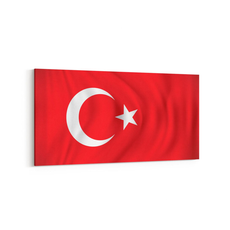 17556YD Türk Bayrağı Görseli Yatay Dar Kanvas Tablo