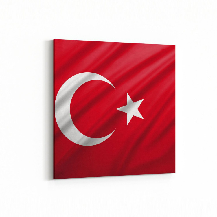 17557K Türk Bayrağı Görseli Kare Kanvas Tablo