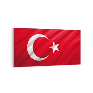 17557YD Türk Bayrağı Görseli Yatay Dar Kanvas Tablo
