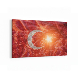 17559Y Türk Bayrağı Görseli Yatay Kanvas Tablo