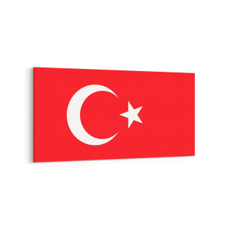 17562YD Türk Bayrağı Görseli Yatay Dar Kanvas Tablo