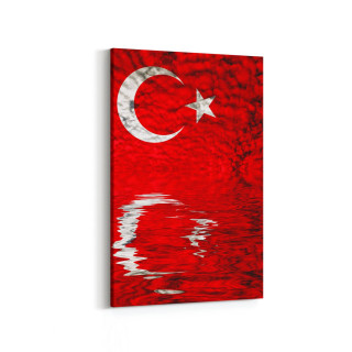 17564D Türk Bayrağı Görseli Dikey Kanvas Tablo