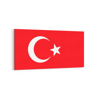 17565YD Türk Bayrağı Görseli Yatay Dar Kanvas Tablo
