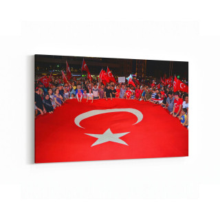 17566Y Türk Bayrağı Görseli Yatay Kanvas Tablo
