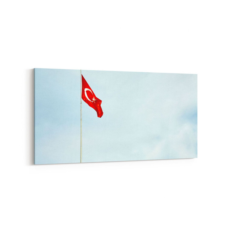 17567YD Türk Bayrağı Görseli Yatay Dar Kanvas Tablo