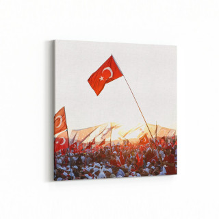 17568K Türk Bayrağı Görseli Kare Kanvas Tablo
