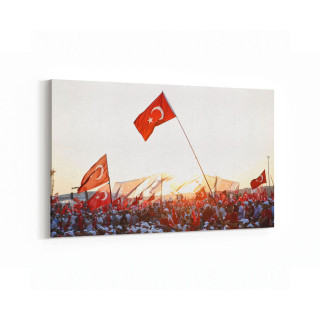 17568Y Türk Bayrağı Görseli Yatay Kanvas Tablo