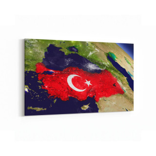 17573Y Türk Bayrağı Görseli Yatay Kanvas Tablo