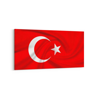17574YD Türk Bayrağı Görseli Yatay Dar Kanvas Tablo