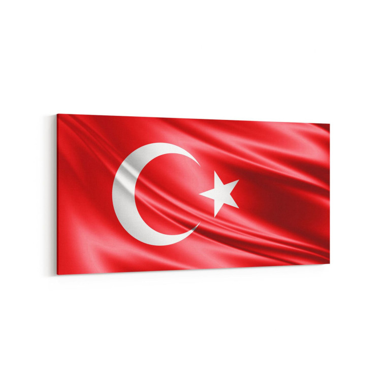 17576YD Türk Bayrağı Görseli Yatay Dar Kanvas Tablo