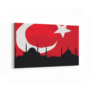 17577Y Türk Bayrağı Görseli Yatay Kanvas Tablo