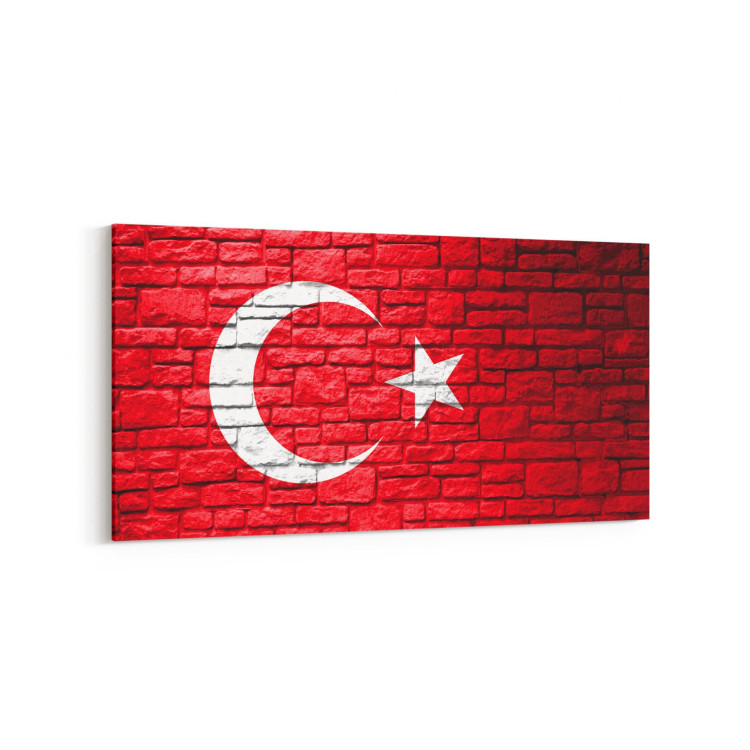 17578YD Türk Bayrağı Görseli Yatay Dar Kanvas Tablo