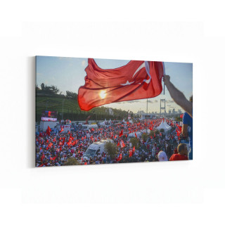 17579Y Türk Bayrağı Görseli Yatay Kanvas Tablo