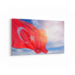 17580Y Türk Bayrağı Görseli Yatay Kanvas Tablo