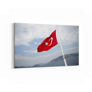 17582Y Türk Bayrağı Görseli Yatay Kanvas Tablo