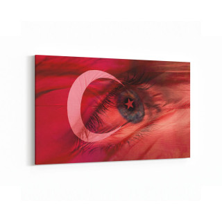 17584Y Türk Bayrağı Görseli Yatay Kanvas Tablo