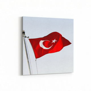 17586K Türk Bayrağı Görseli Kare Kanvas Tablo