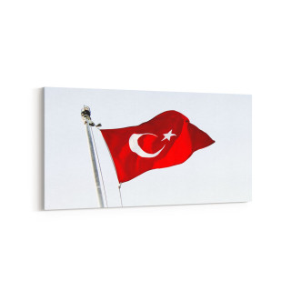 17586YD Türk Bayrağı Görseli Yatay Dar Kanvas Tablo