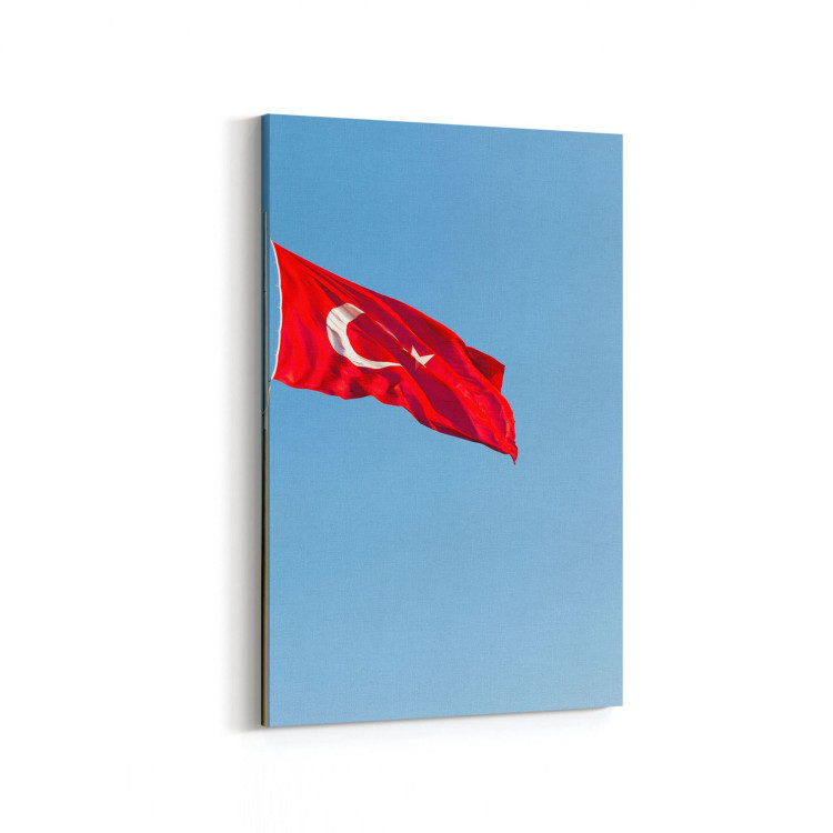 17587D Türk Bayrağı Görseli Dikey Kanvas Tablo