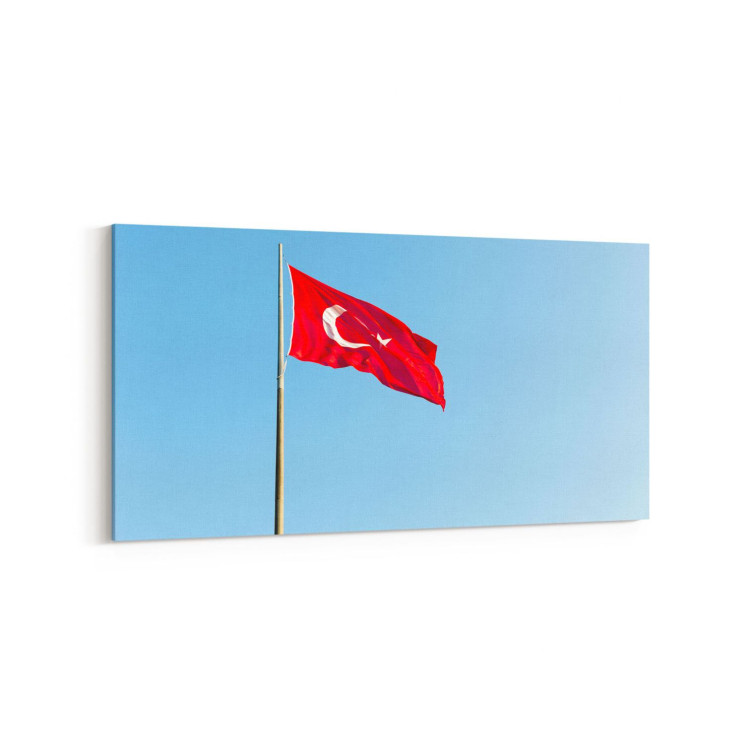 17587YD Türk Bayrağı Görseli Yatay Dar Kanvas Tablo