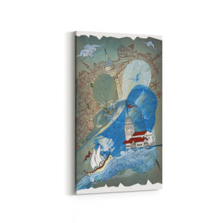 17781DD Yağlı Boya Görseli Dikey Dar Kanvas Tablo