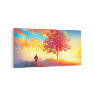 17783YD Yağlı Boya Görseli Yatay Dar Kanvas Tablo